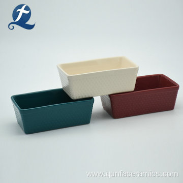 Rectangular ceramic cheap custom stoneware nonstick bakeware